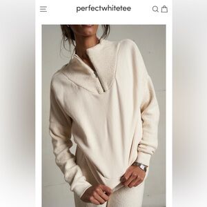 perfect white tee Tyra Cream  Half-Zip sweatshirt
